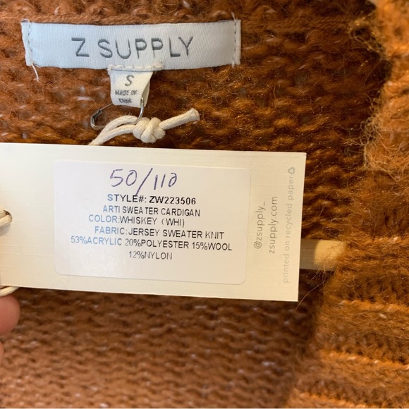 Rich Earth-Tone Z Supply Open Cardigan size S NWT - Picture 4 of 7